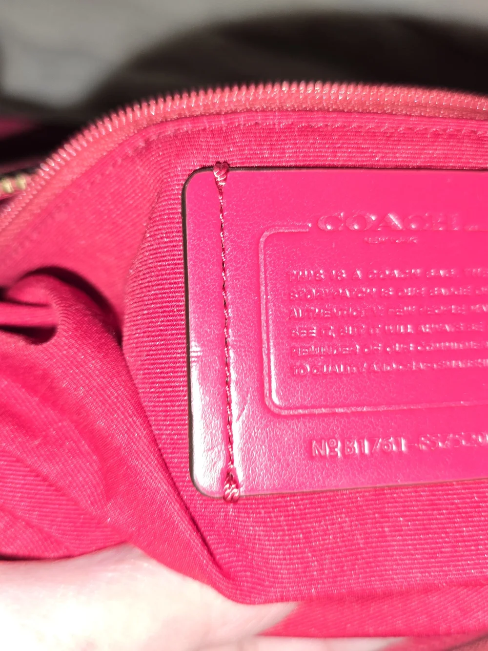 Coach Pink Leather Satchel Bag - Signature Logo